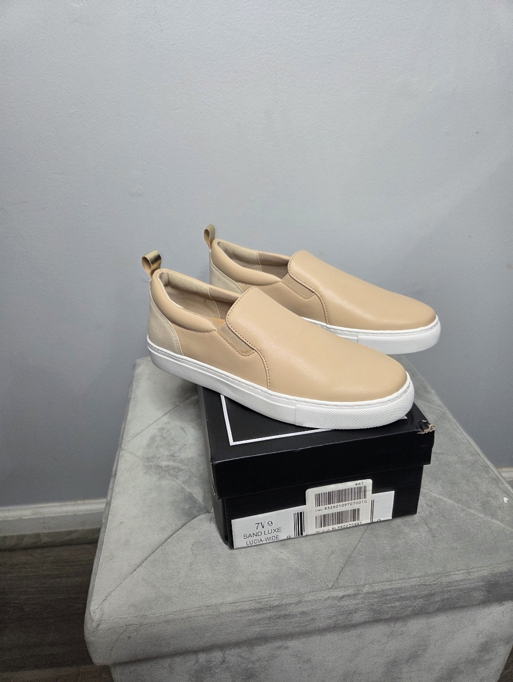 Urban Sport by J/Slides Sand Luxe Lucia Slip-On Platform Sneakers, Size 7 W